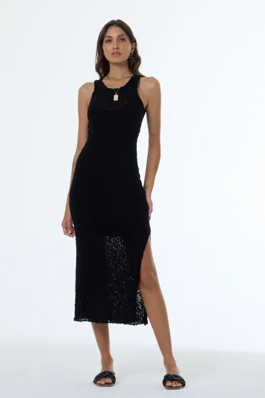 Enele Bouclé Dress // Black made by Young Fabulous & Broke