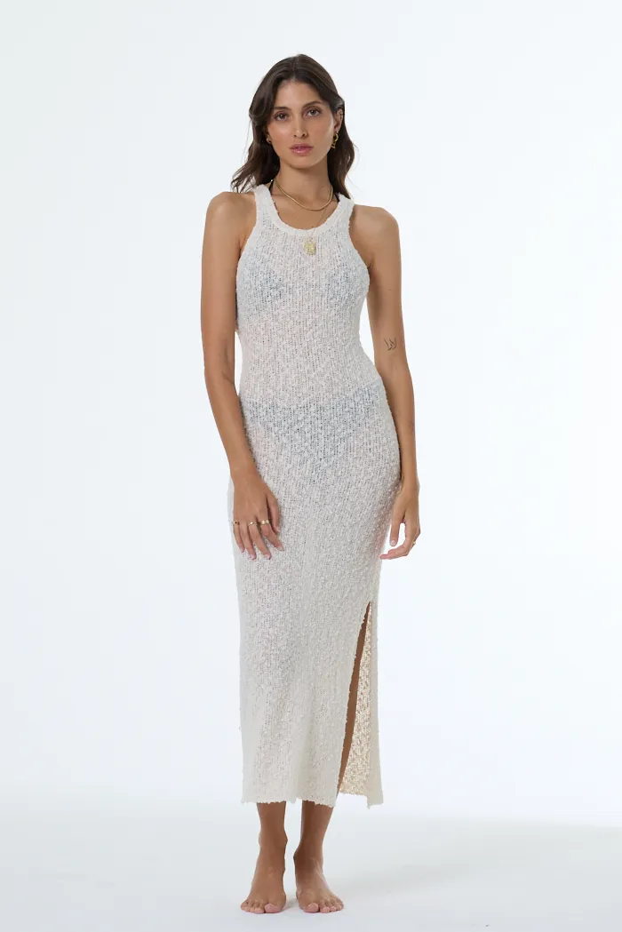 Enele Bouclé Dress // Chalk sold by Young Fabulous & Broke