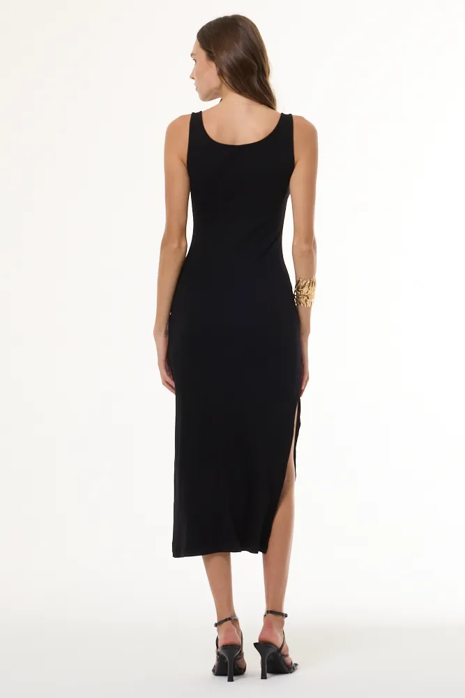 Roza Lace Embroidered Rib Dress // Black sold by Young Fabulous & Broke product image thumbnail 4