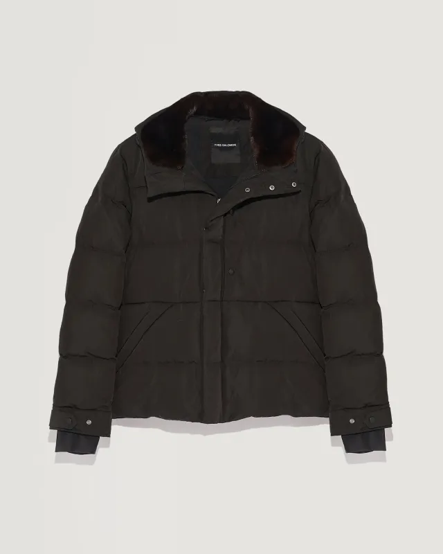 Doudoune de ski avec capuche en fourrure de vison imperméable sold by Yves Salomon