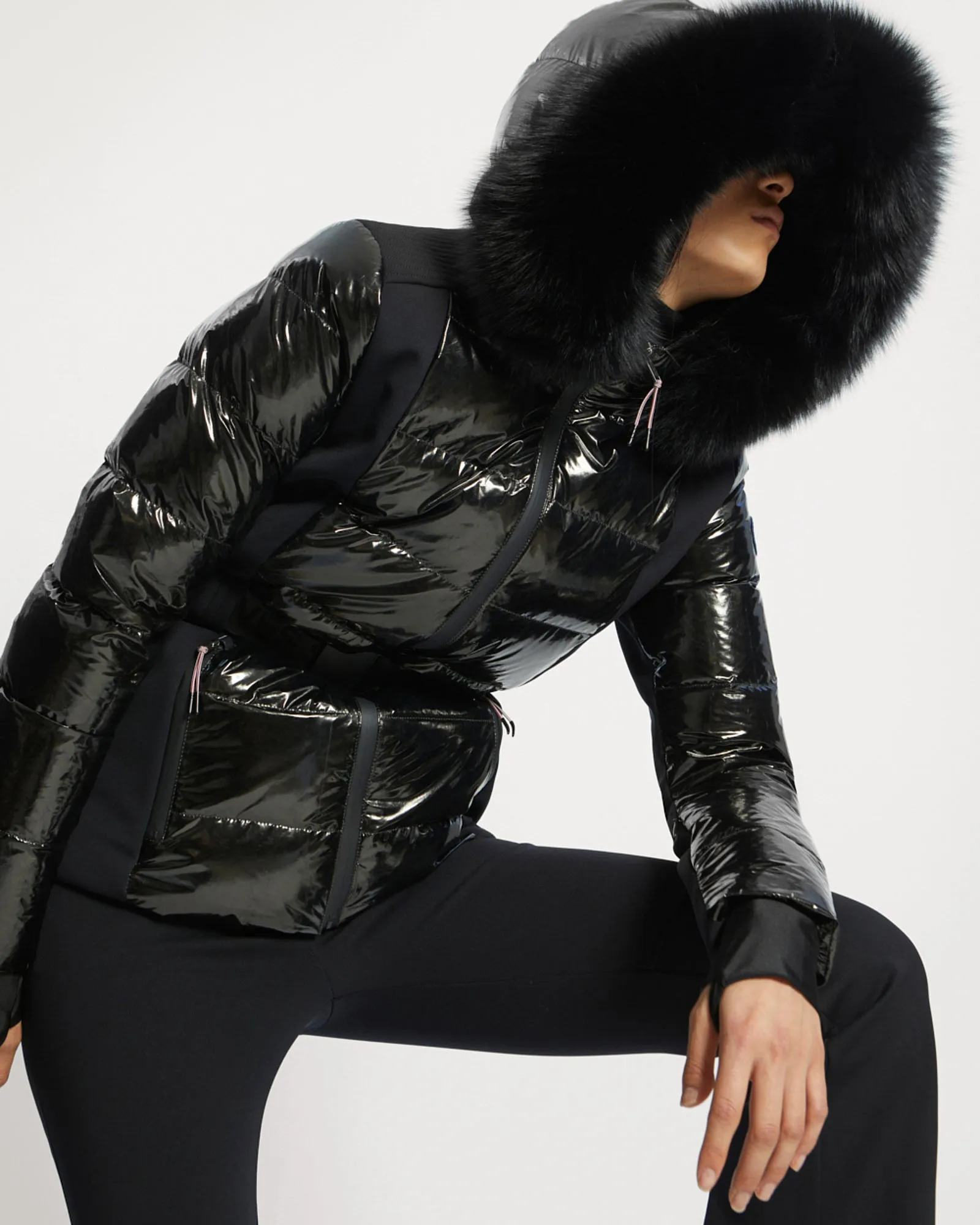 Veste de ski avec capuche en fourrure de renard imperméable sold by Yves Salomon product image thumbnail 2