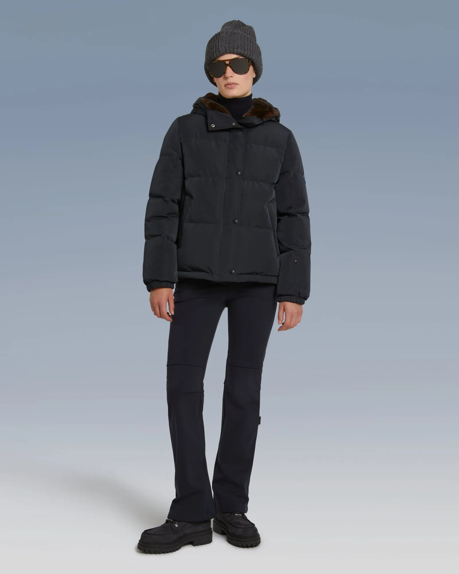 Doudoune courte skiwear avec fourrure de vison imperméable sold by Yves Salomon product image thumbnail 2