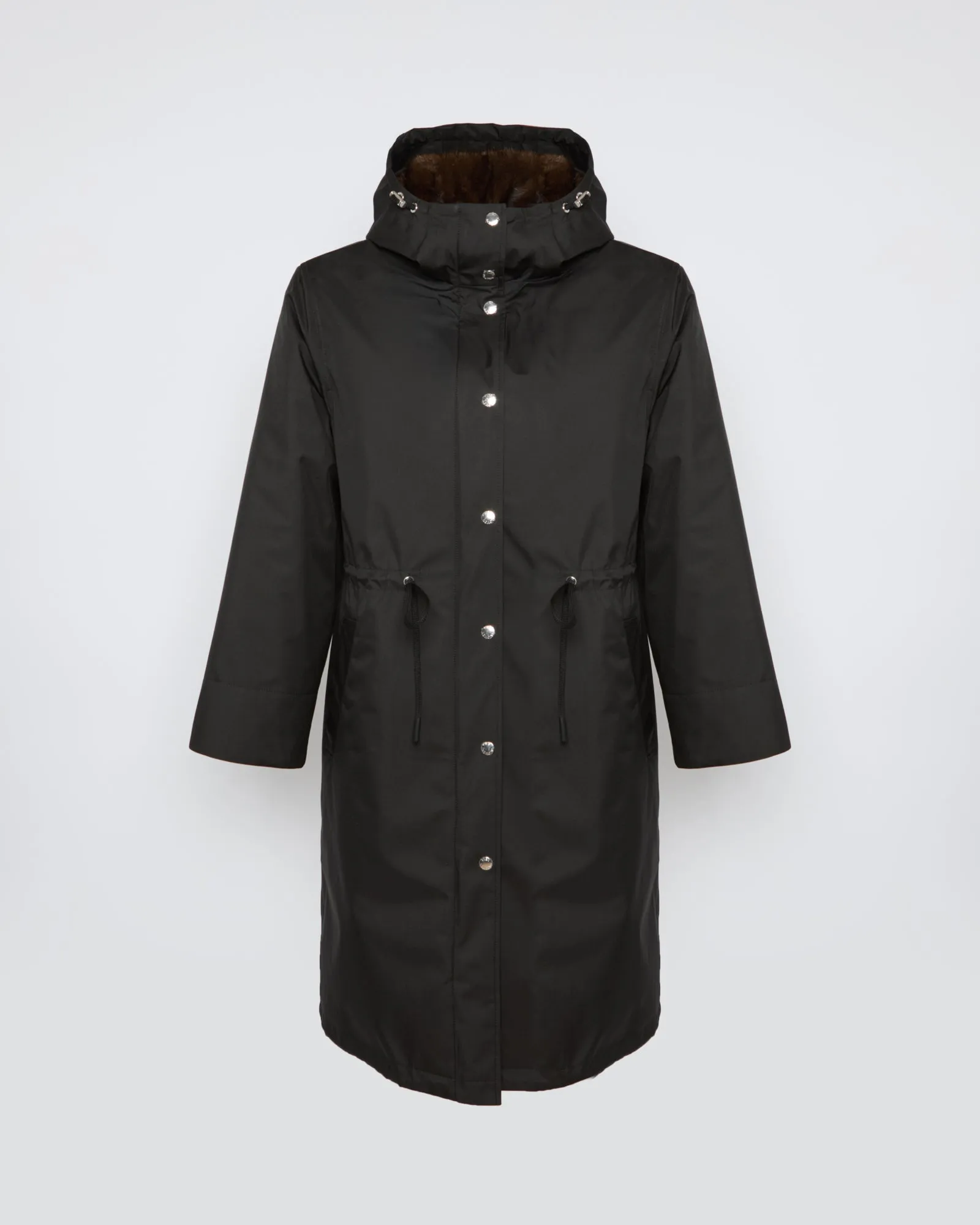 Parka longue en tissu technique imperméable avec fourrure de vison sold by Yves Salomon