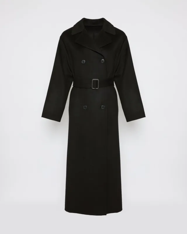 Trench coat en laine mélangée double face sold by Yves Salomon