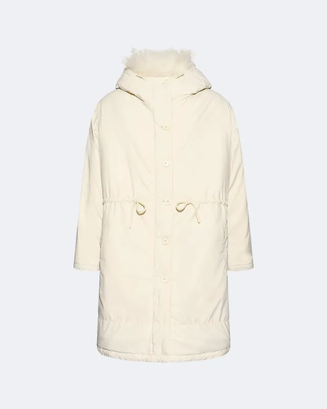 Parka doudoune ultra light garniture agneau frisé sold by Yves Salomon