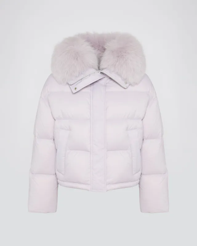 Doudoune courte garniture fourrure de renard sold by Yves Salomon