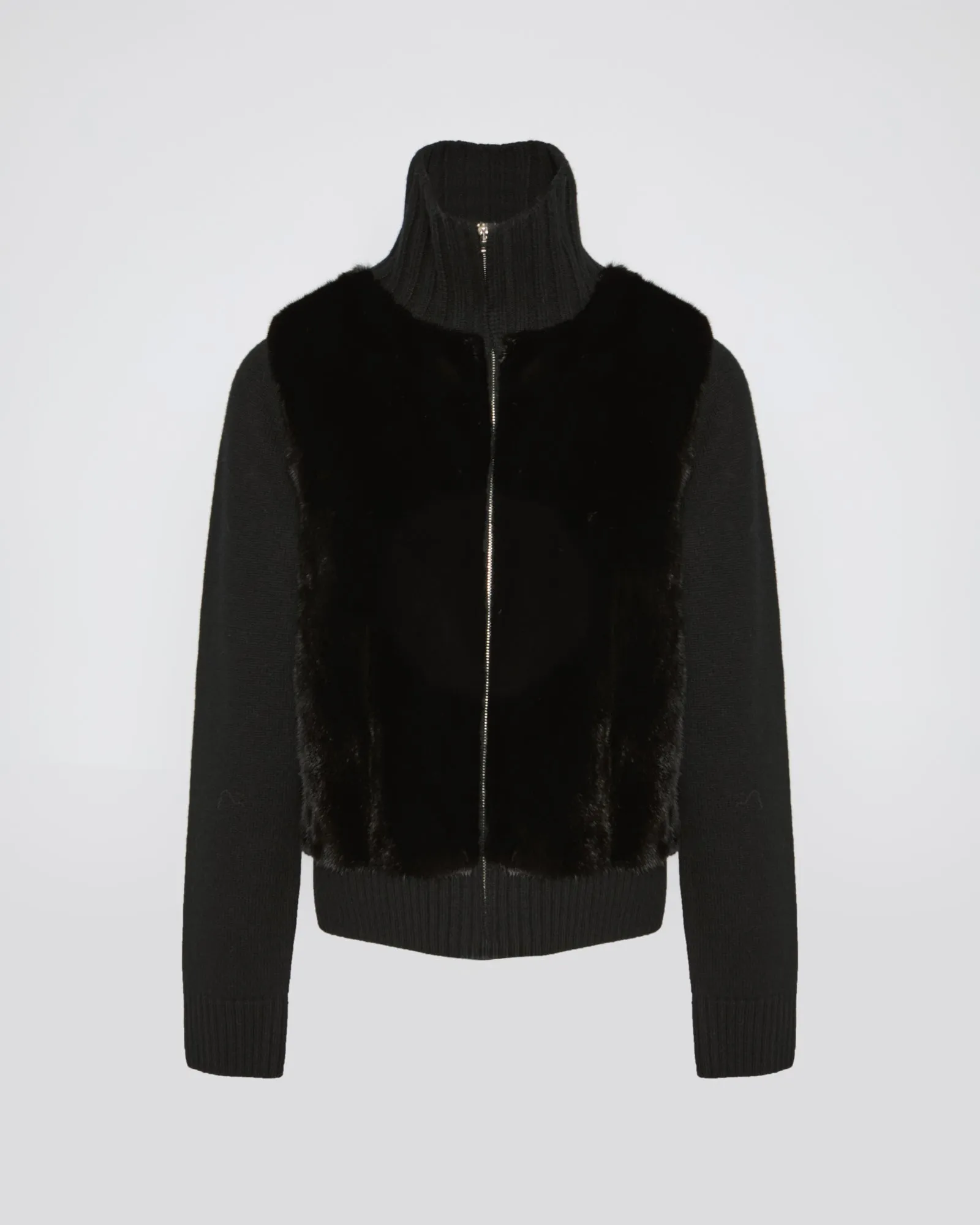 Veste en fourrure de vison et maille Mérinos sold by Yves Salomon