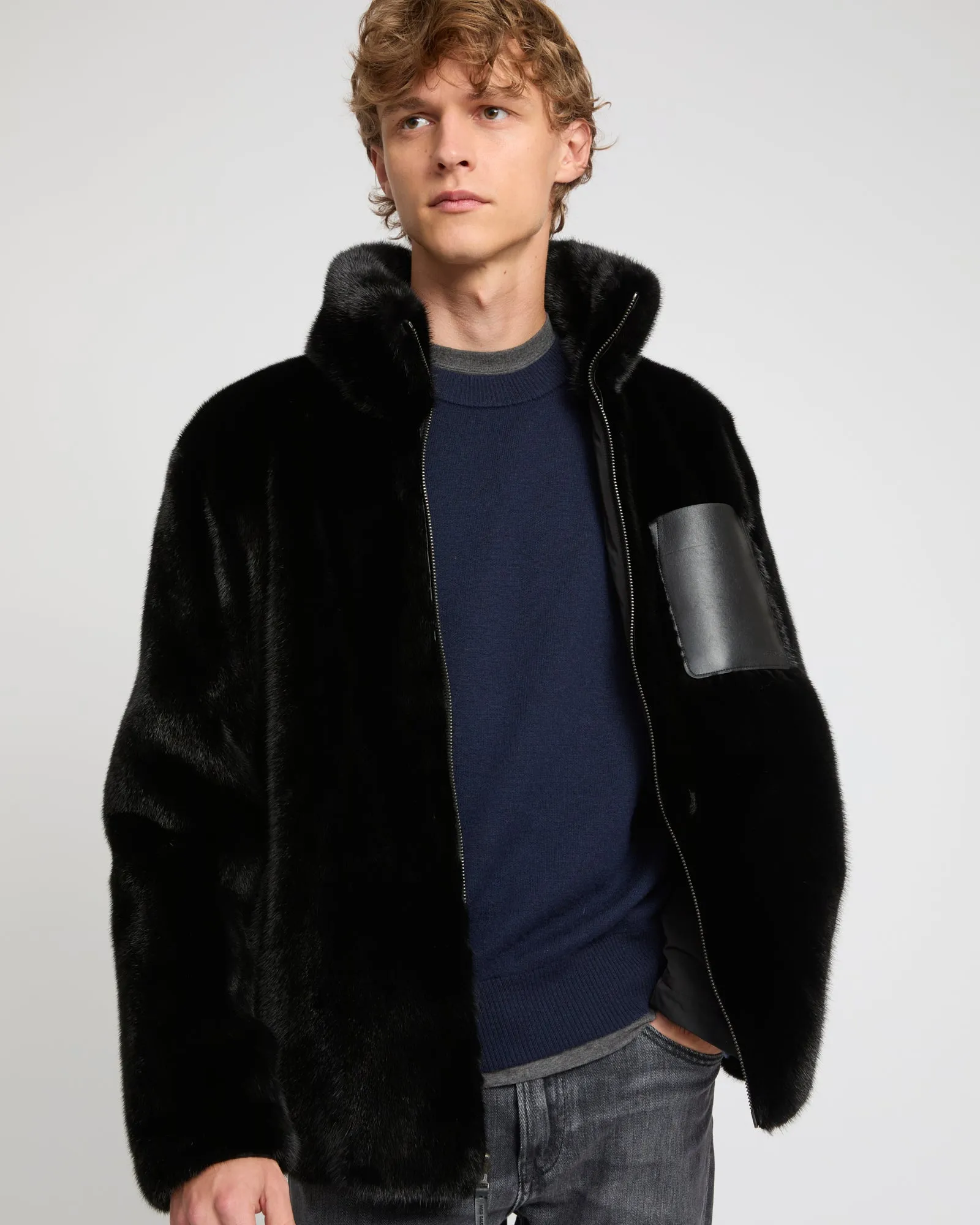 Veste fleece en fourrure de vison réversible sold by Yves Salomon product image thumbnail 4