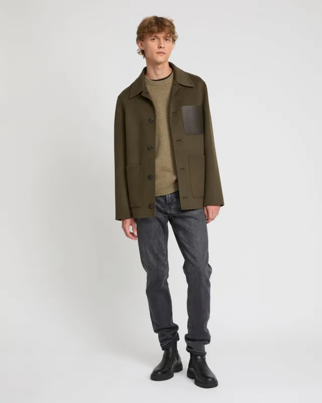 Veste workwear en tissu double-face laine-cachemire sold by Yves Salomon