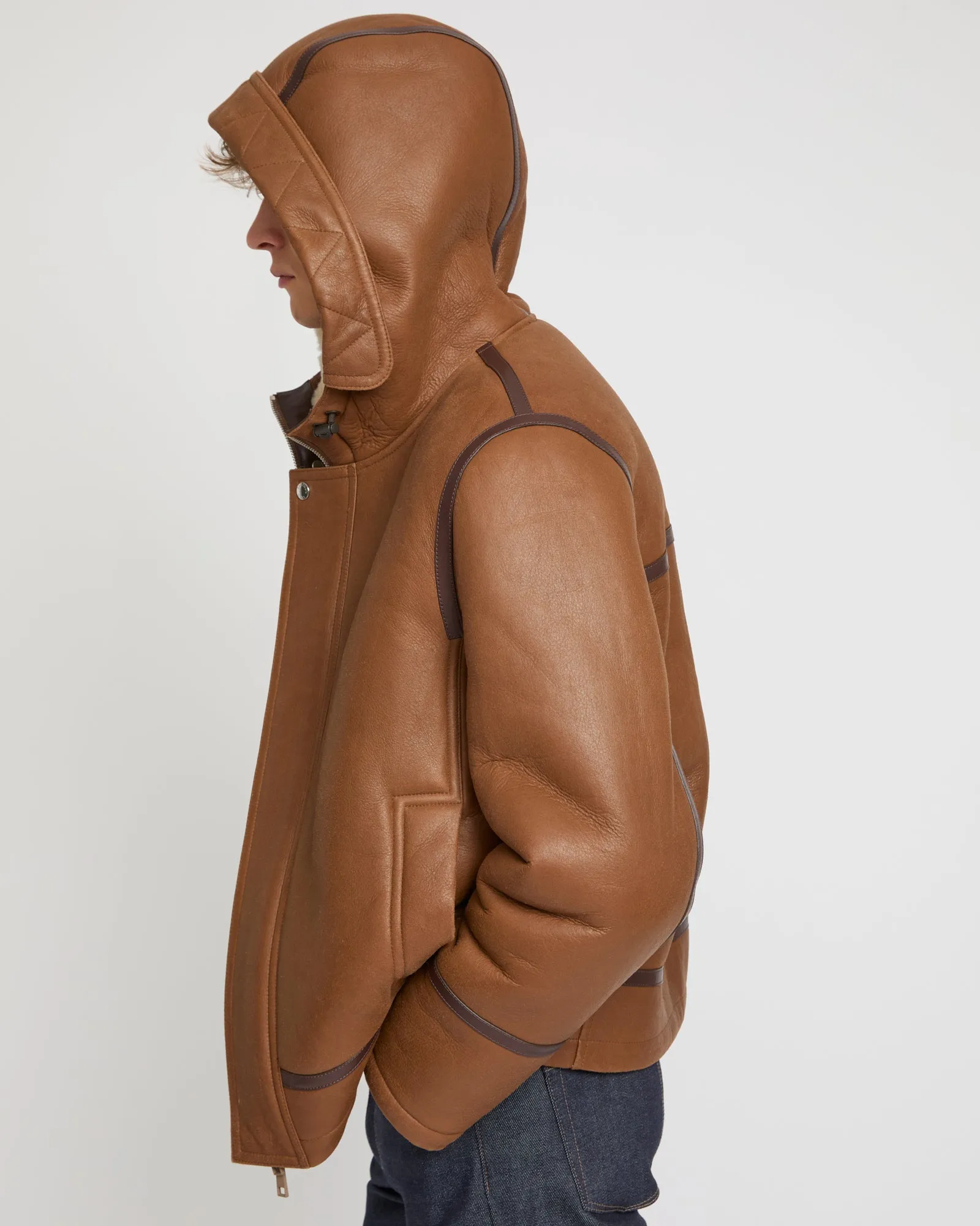 Hoodie aviateur en peau lainée d'agneau sold by Yves Salomon product image thumbnail 2