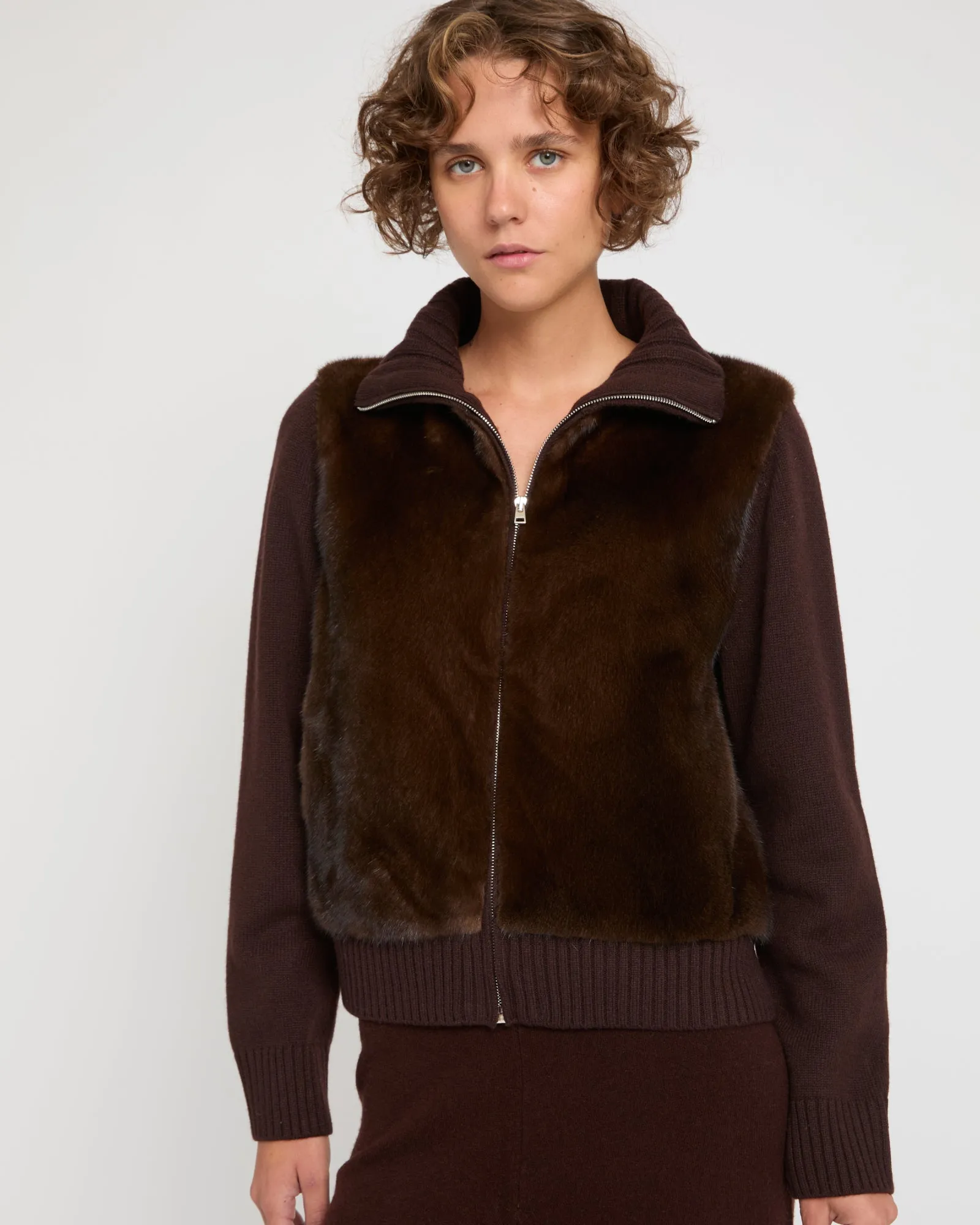 Veste en fourrure de vison et maille Mérinos sold by Yves Salomon product image thumbnail 3