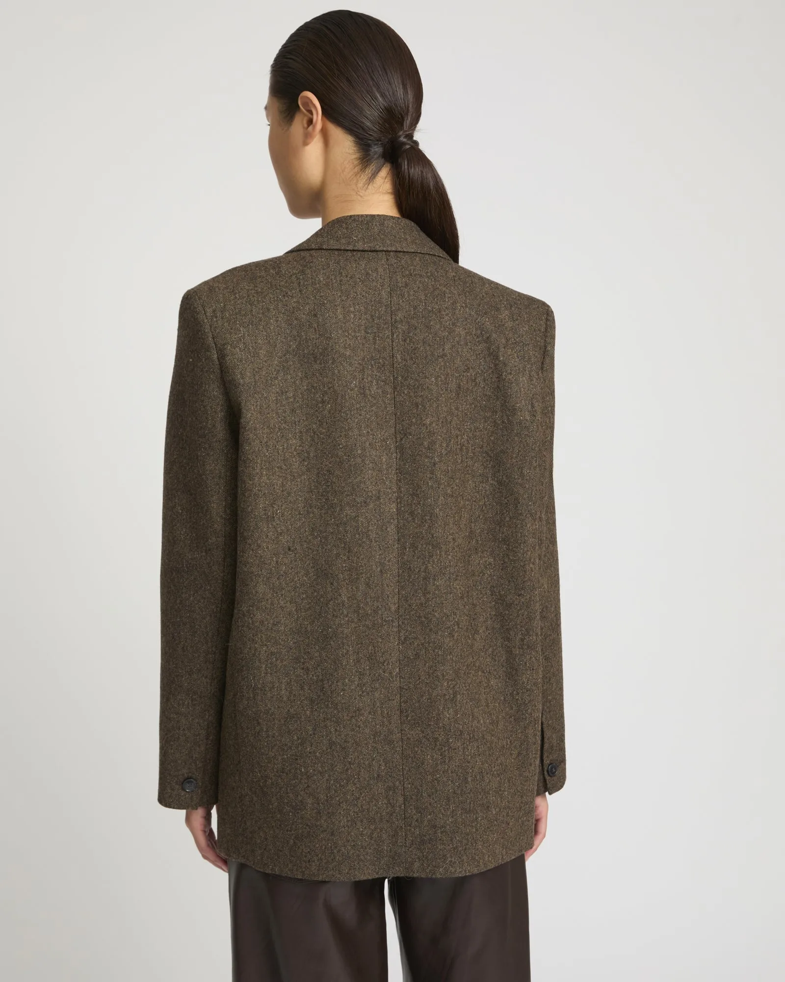 Veste tailleur oversized en flanelle sold by Yves Salomon product image thumbnail 3