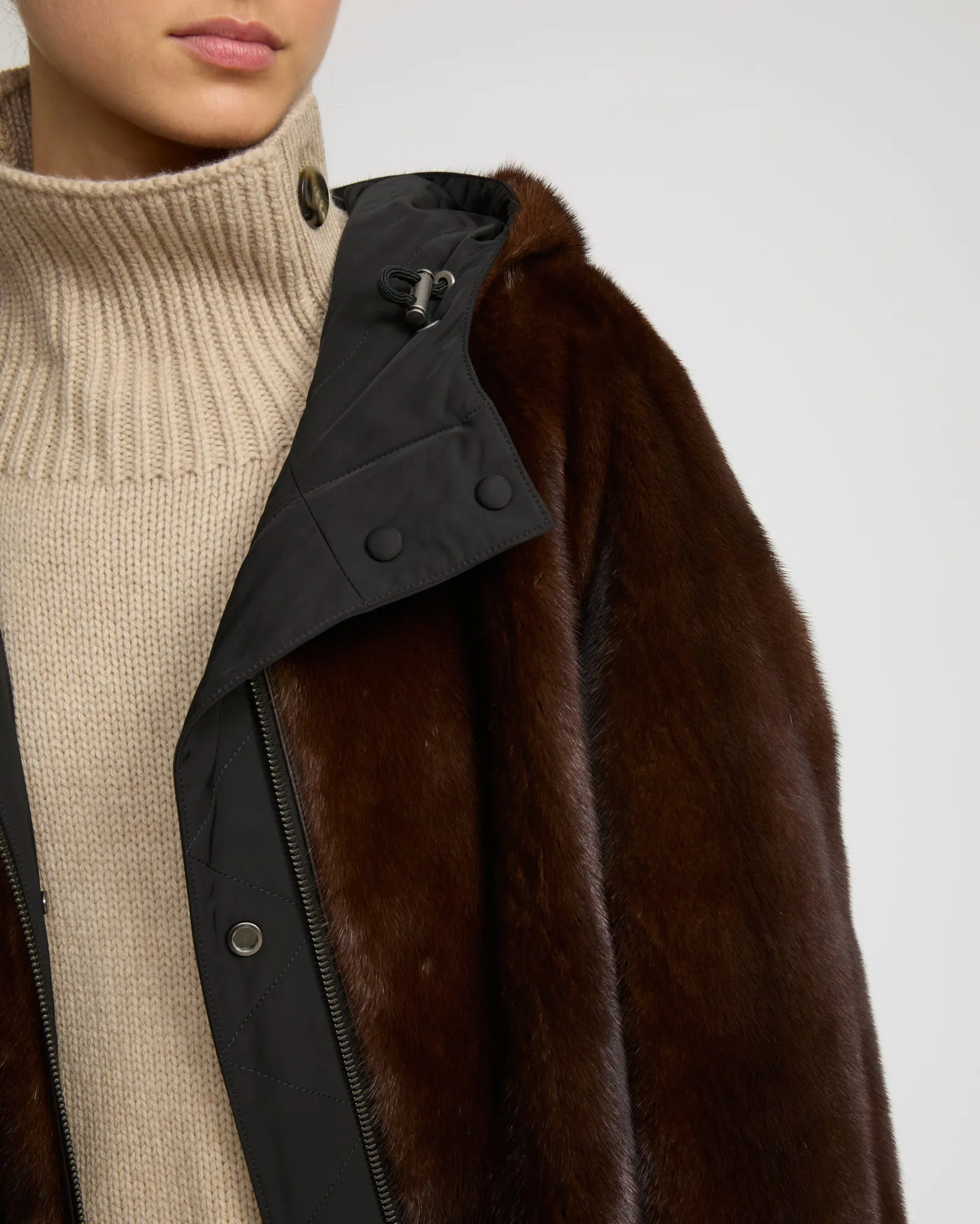 Parka réversible en tissu technique et vison sold by Yves Salomon product image thumbnail 4