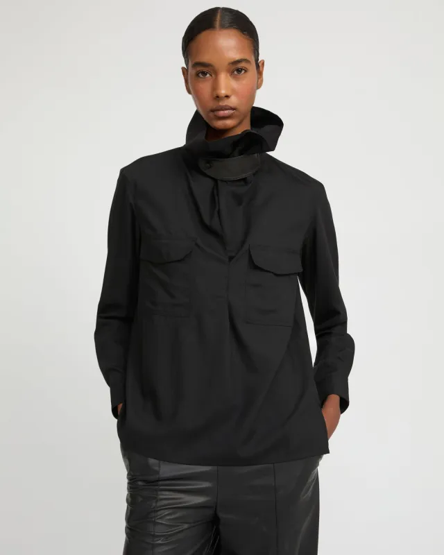 Blouse drapée en voile de laine sold by Yves Salomon