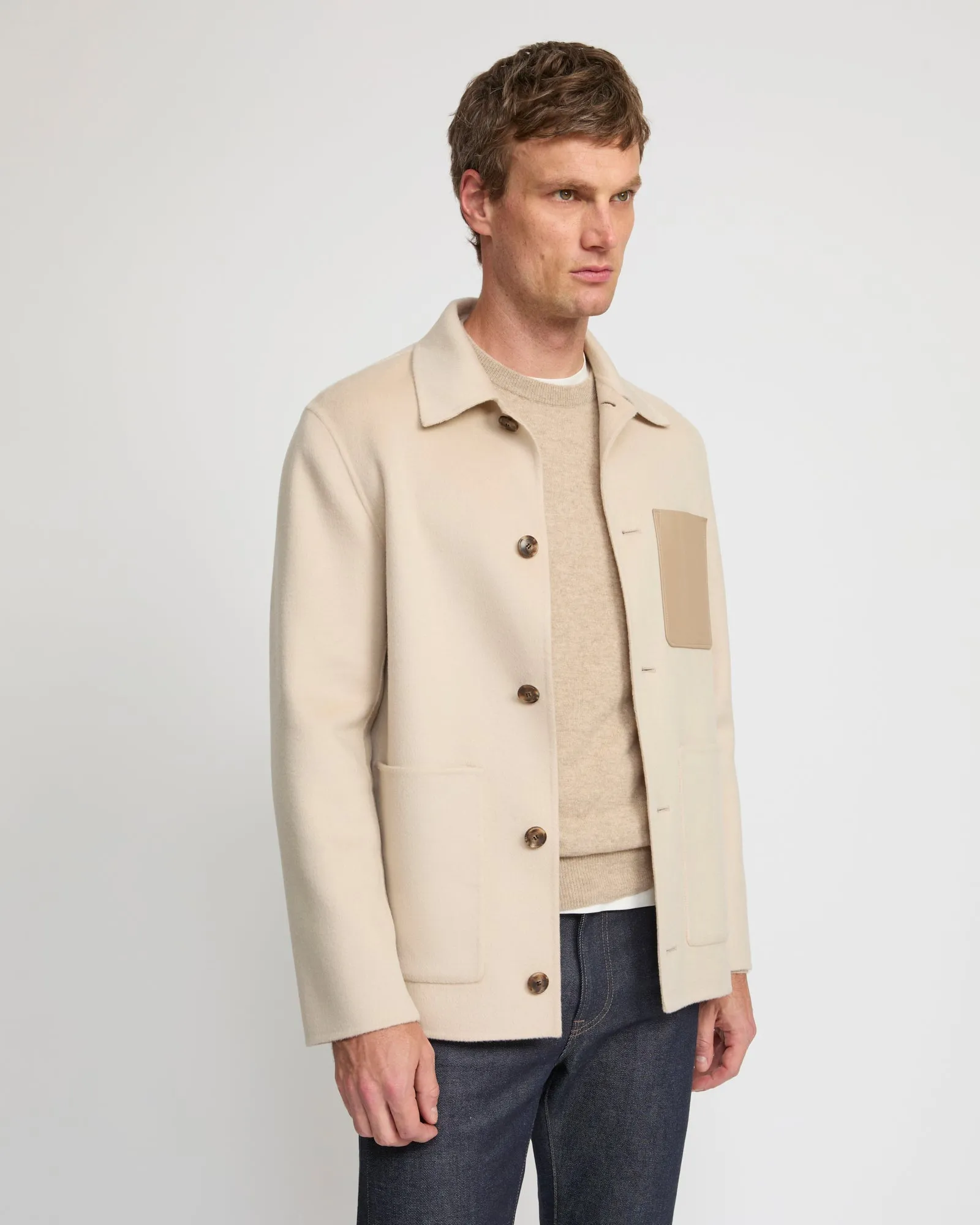 Veste workwear en tissu double-face laine-cachemire sold by Yves Salomon product image thumbnail 2