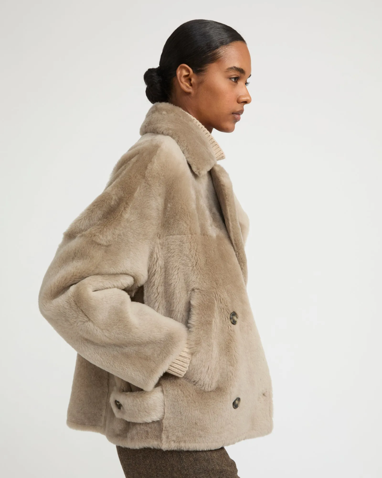 Veste caban en peau lainée sold by Yves Salomon product image thumbnail 3