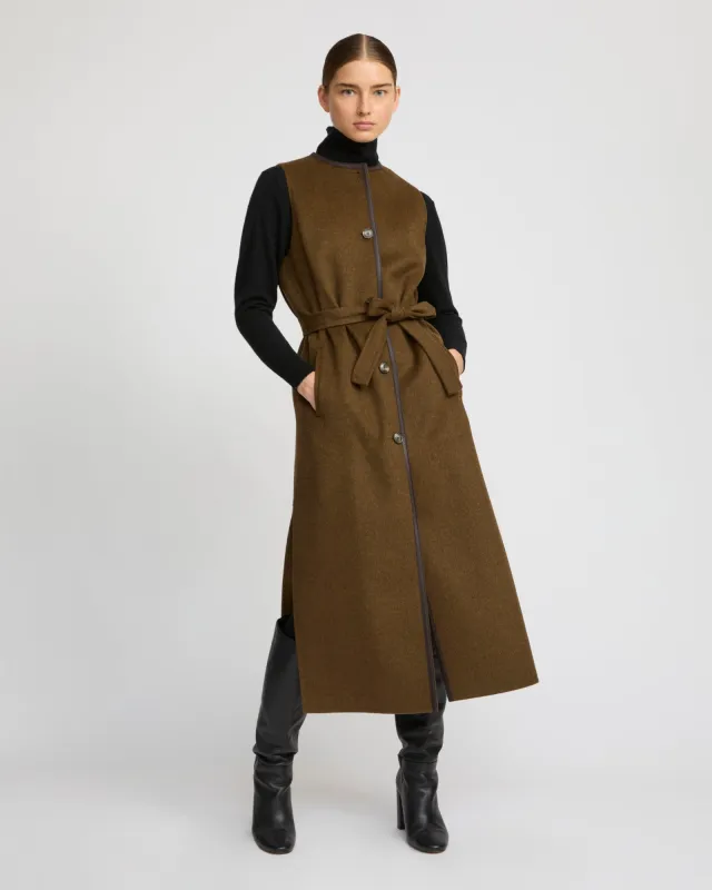 Gilet long en lainage cachemire double face sold by Yves Salomon