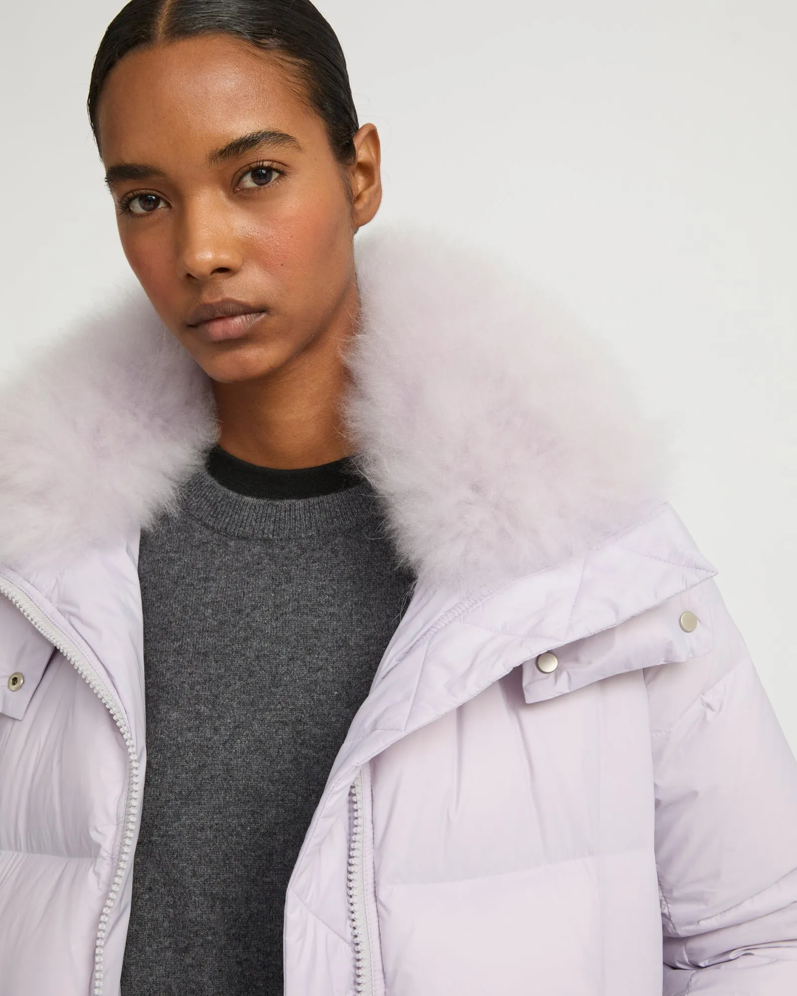 Doudoune "A" line iconique avec col en laine d'agneau sold by Yves Salomon product image thumbnail 4