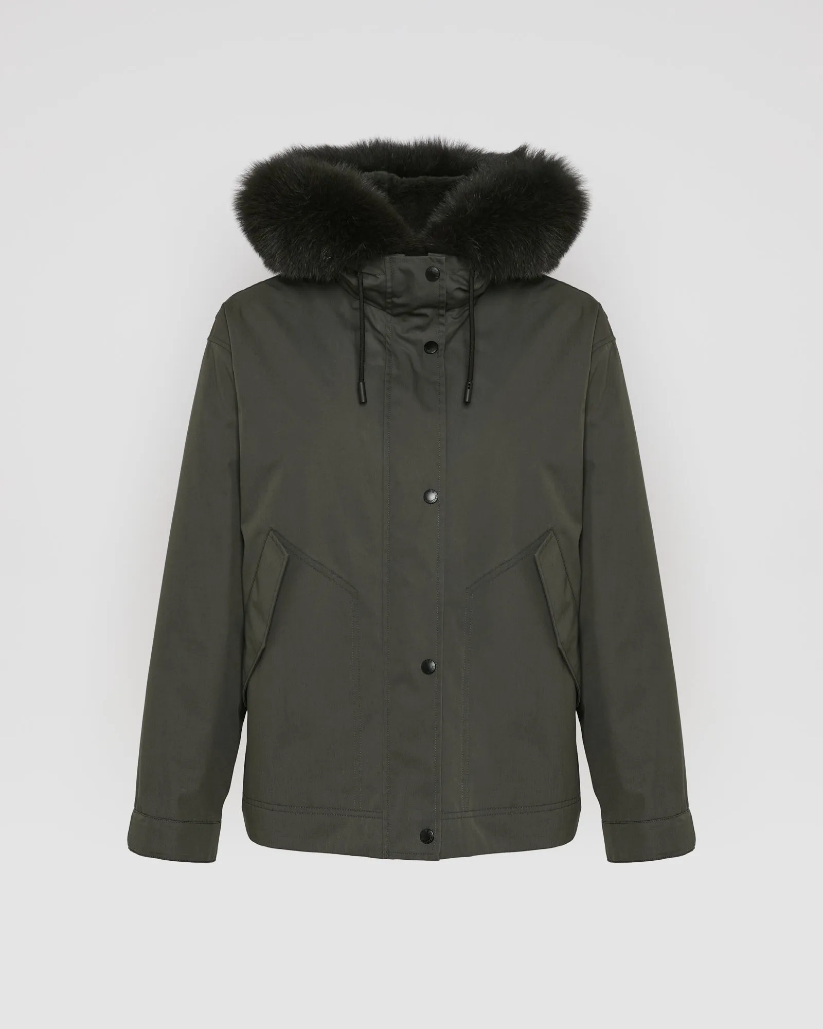 Parka courte en coton imperméable avec fourrure de renard et lapin sold by Yves Salomon product image thumbnail 5