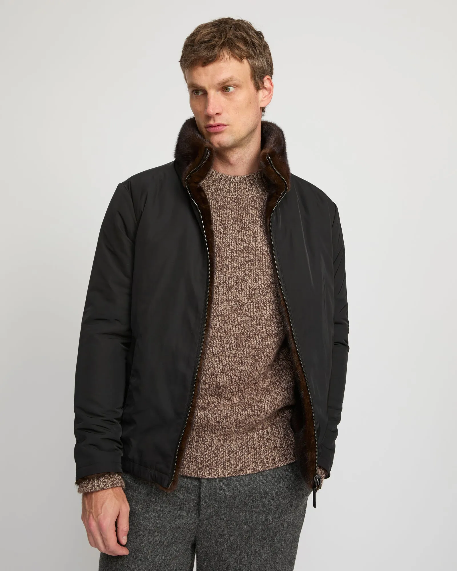 Veste fleece en fourrure de vison réversible sold by Yves Salomon product image thumbnail 3