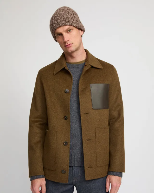 Veste workwear en tissu double-face laine-cachemire sold by Yves Salomon