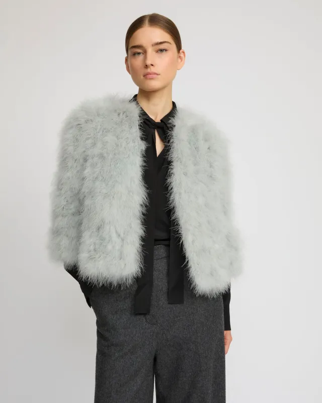 Veste courte en plumes sold by Yves Salomon