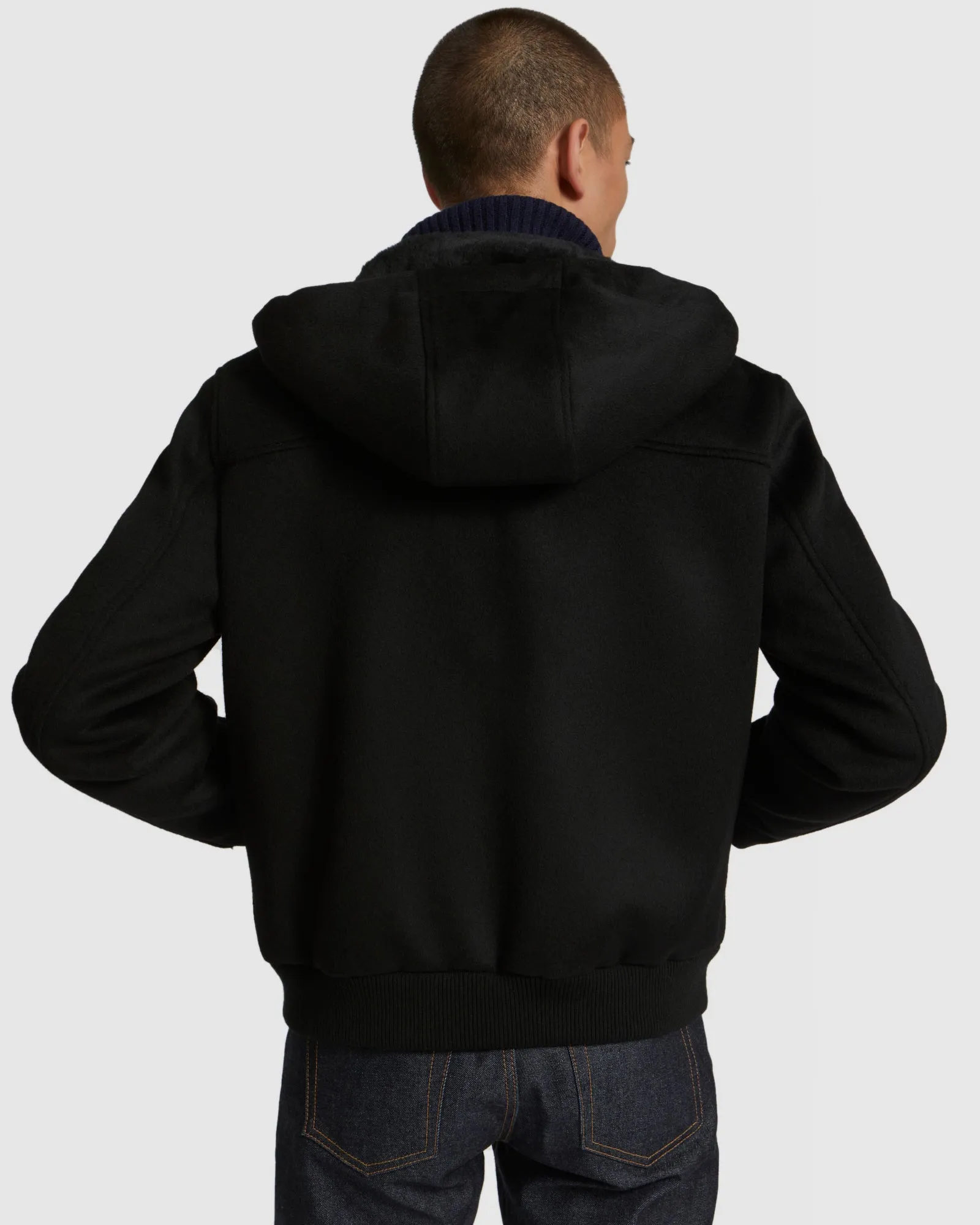 Hoodie en tissu double face laine cachemire et peau lainée sold by Yves Salomon product image thumbnail 5