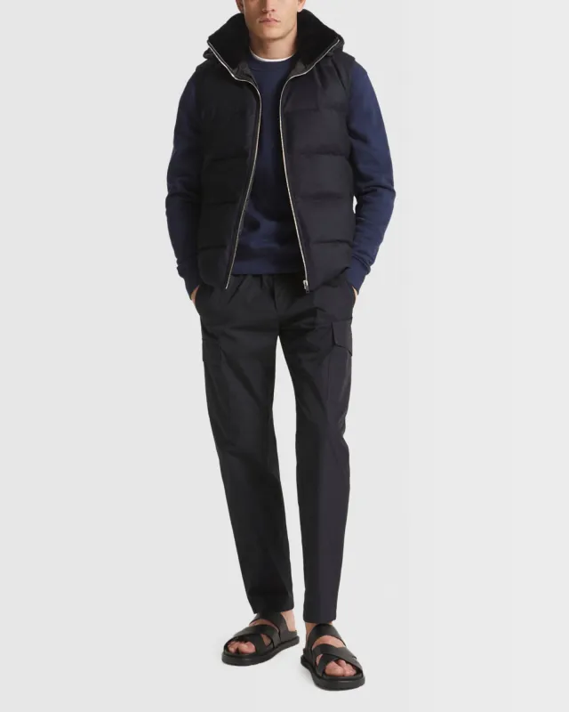 Gilet doudoune en tissu imperméable Loro Piana avec col en fourrure de vison sold by Yves Salomon