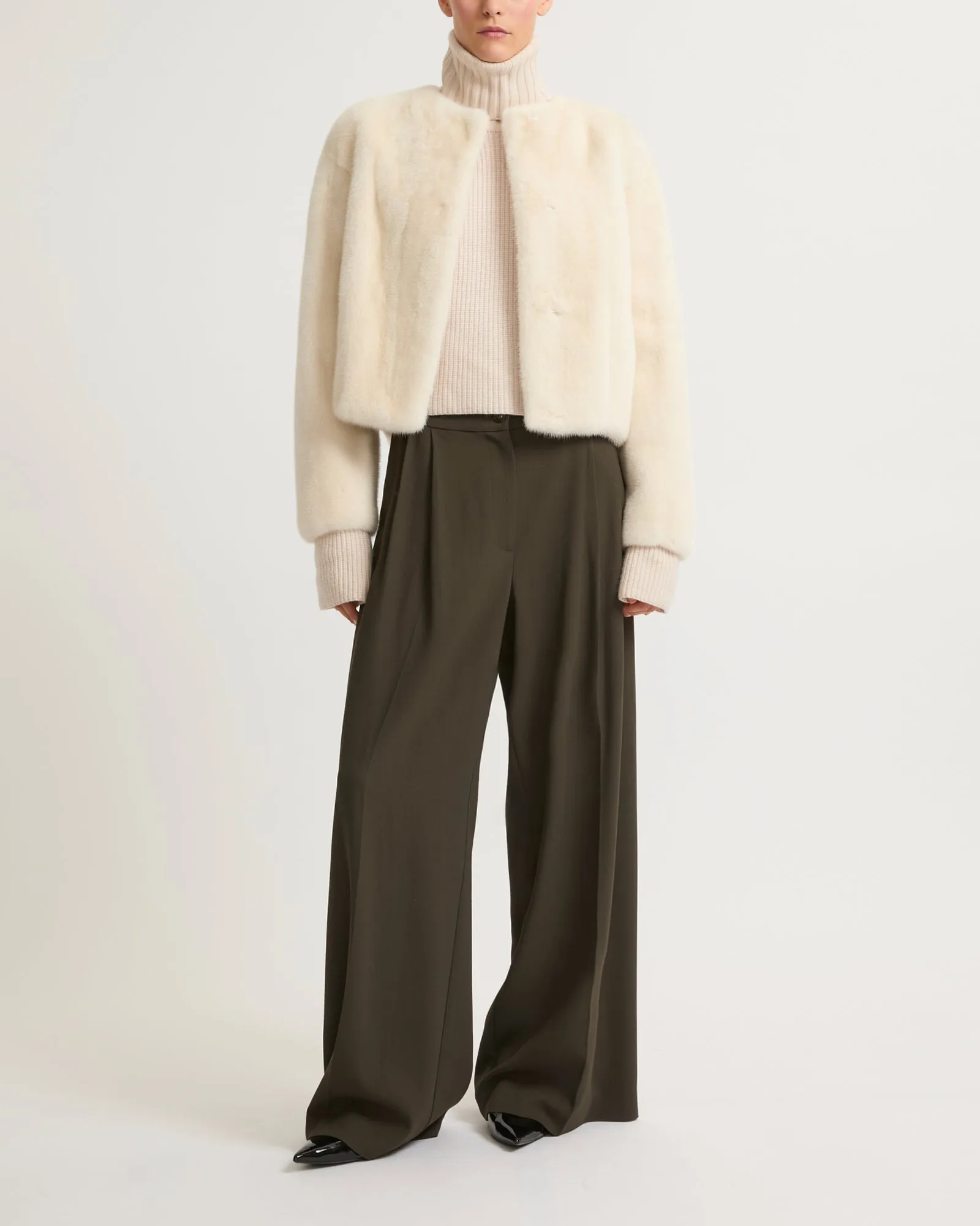 Veste à col rond en fourrure de vison long poil sold by Yves Salomon product image thumbnail 3