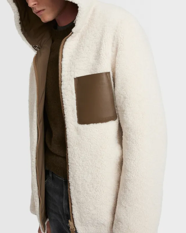 Hoodie en peau lainée réversible sold by Yves Salomon