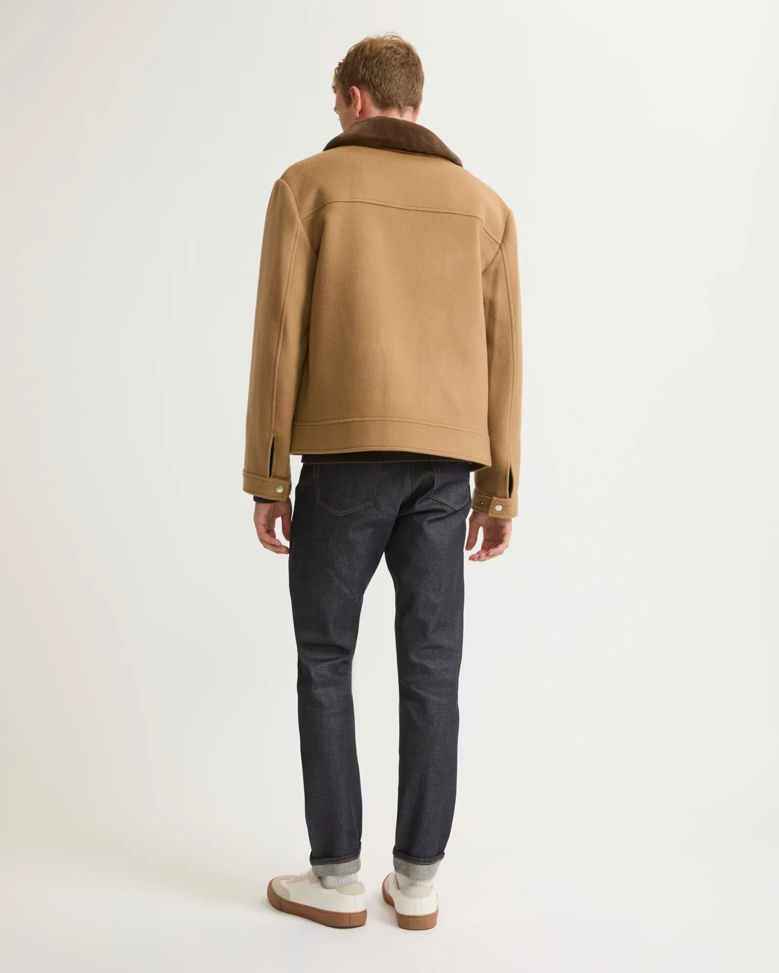 Veste zippée en tissu double-face laine-cachemire avec col en fourrure de vison sold by Yves Salomon product image thumbnail 5