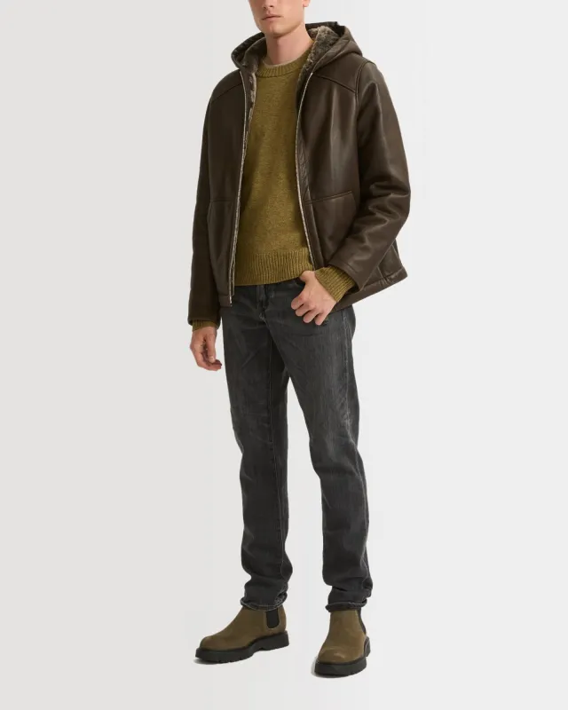 Hoodie en peau lainée silky sold by Yves Salomon