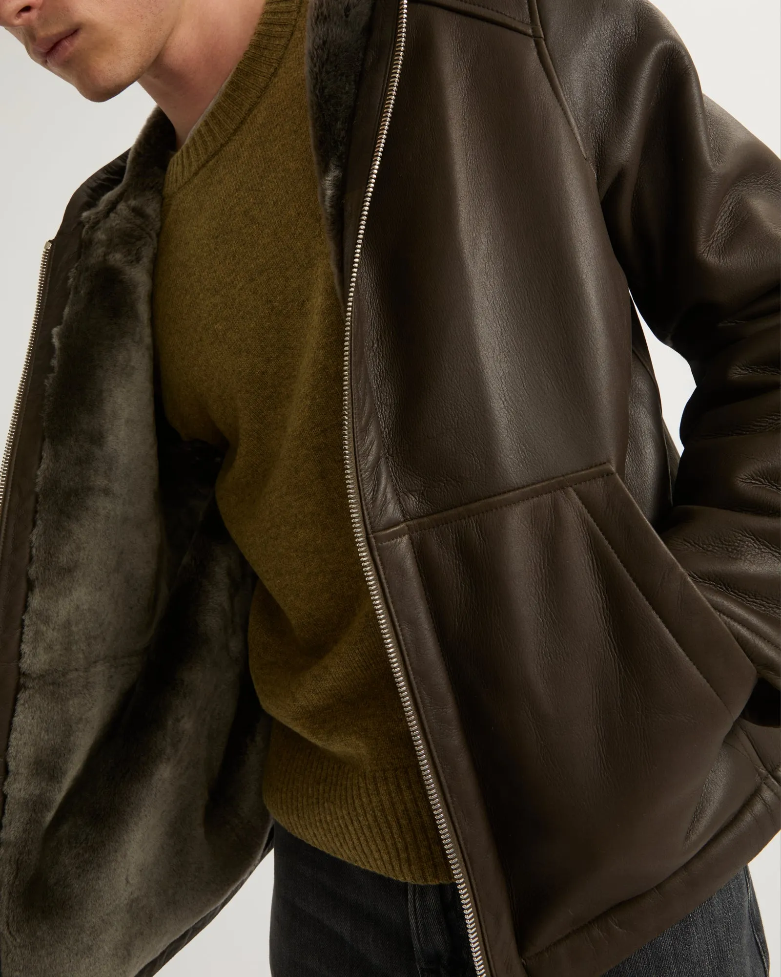 Hoodie en peau lainée silky sold by Yves Salomon product image thumbnail 3