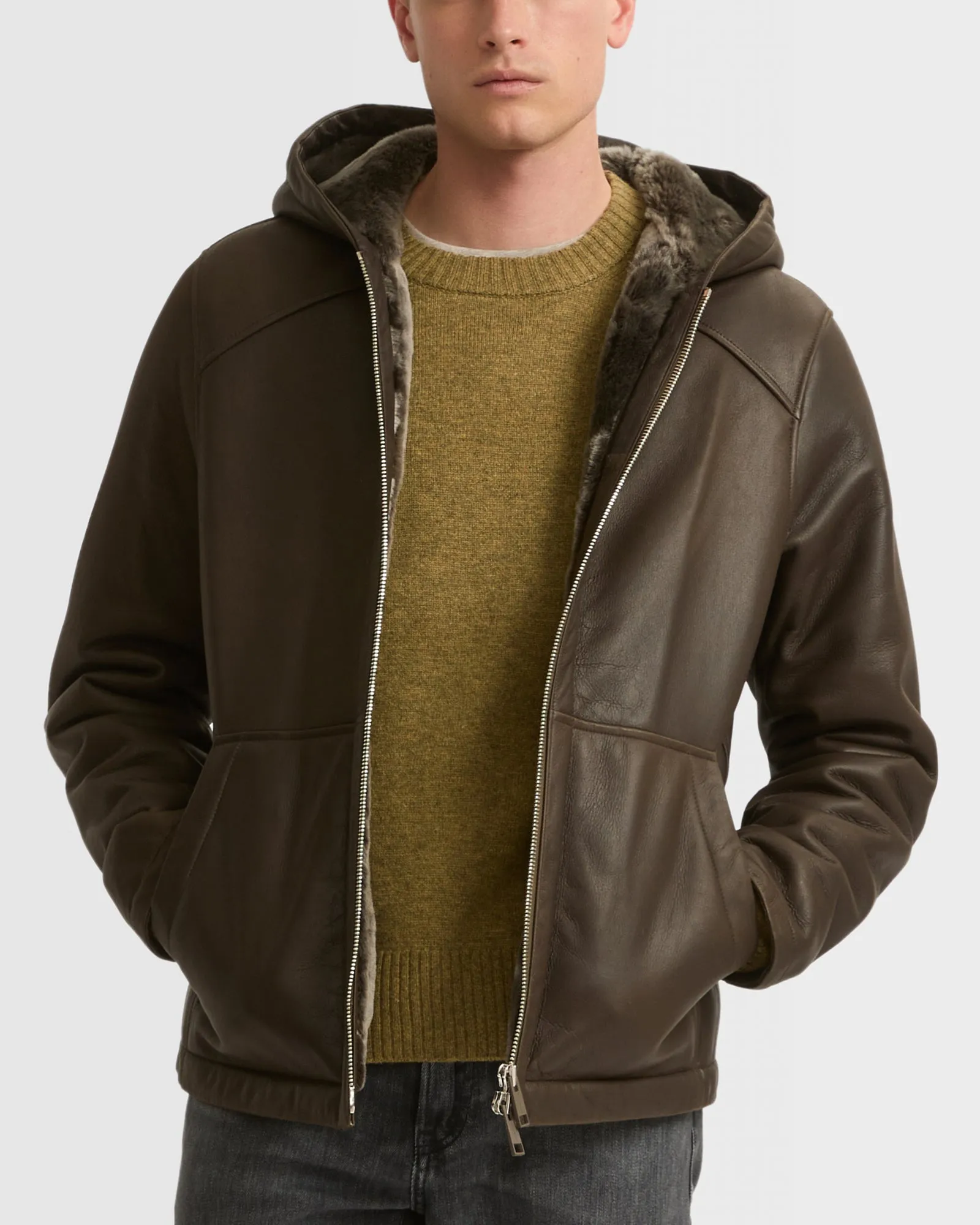 Hoodie en peau lainée silky sold by Yves Salomon product image thumbnail 2