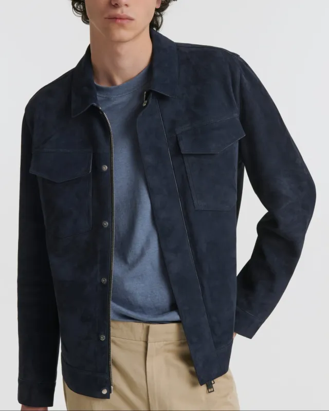 Veste en cuir velours double face envers nappa sold by Yves Salomon