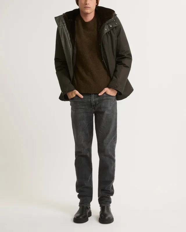 Parka fittée en gabardine technique imperméable et fourrure de vison sold by Yves Salomon