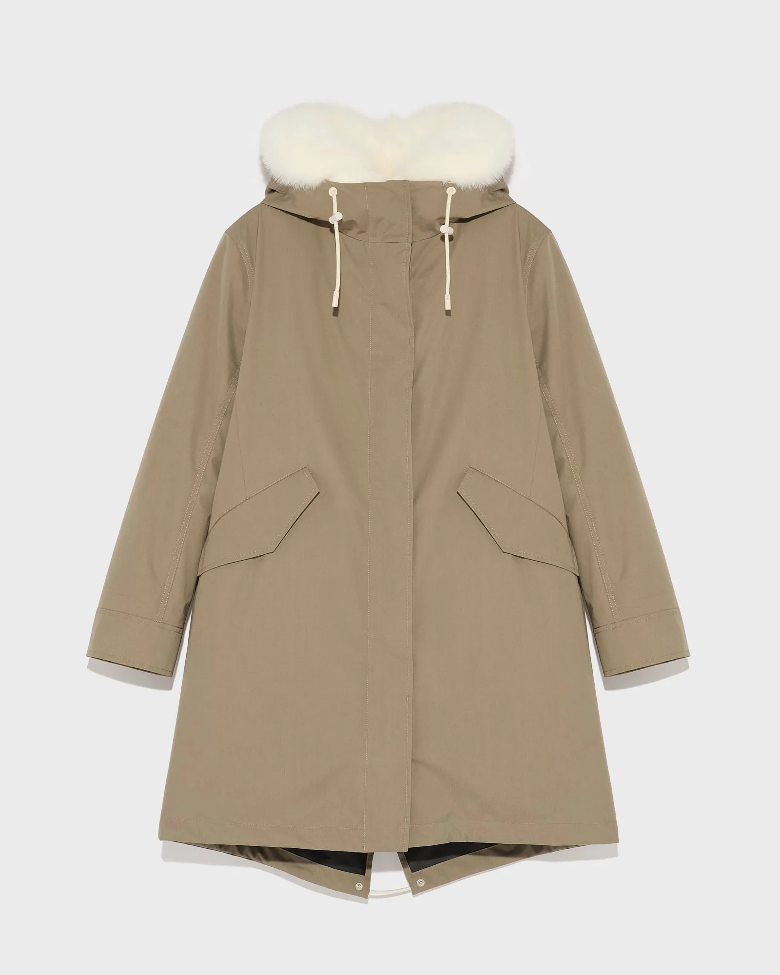 Parka iconique longue en coton mélangé imperméable avec fourrure de renard et lapin sold by Yves Salomon product image thumbnail 5