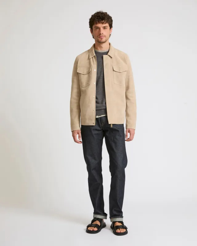 Veste en cuir velours double face envers nappa sold by Yves Salomon