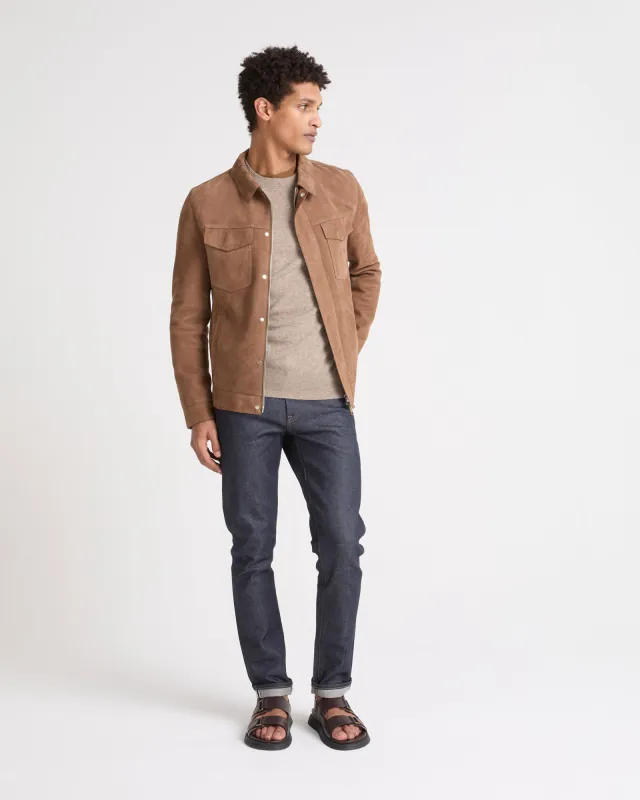 Veste en cuir velours double face envers nappa sold by Yves Salomon