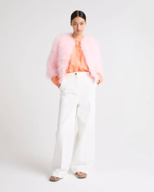 Veste courte en plumes sold by Yves Salomon