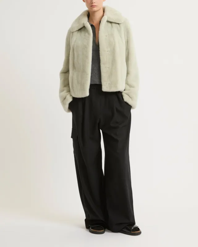 Veste courte en fourrure de vison à poils longs sold by Yves Salomon