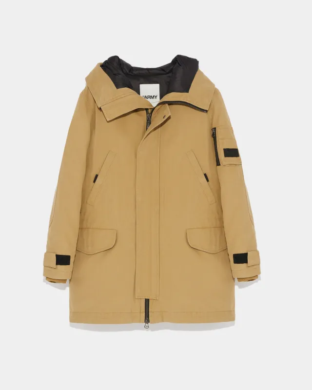 Manteau long en coton à capuche sold by Yves Salomon