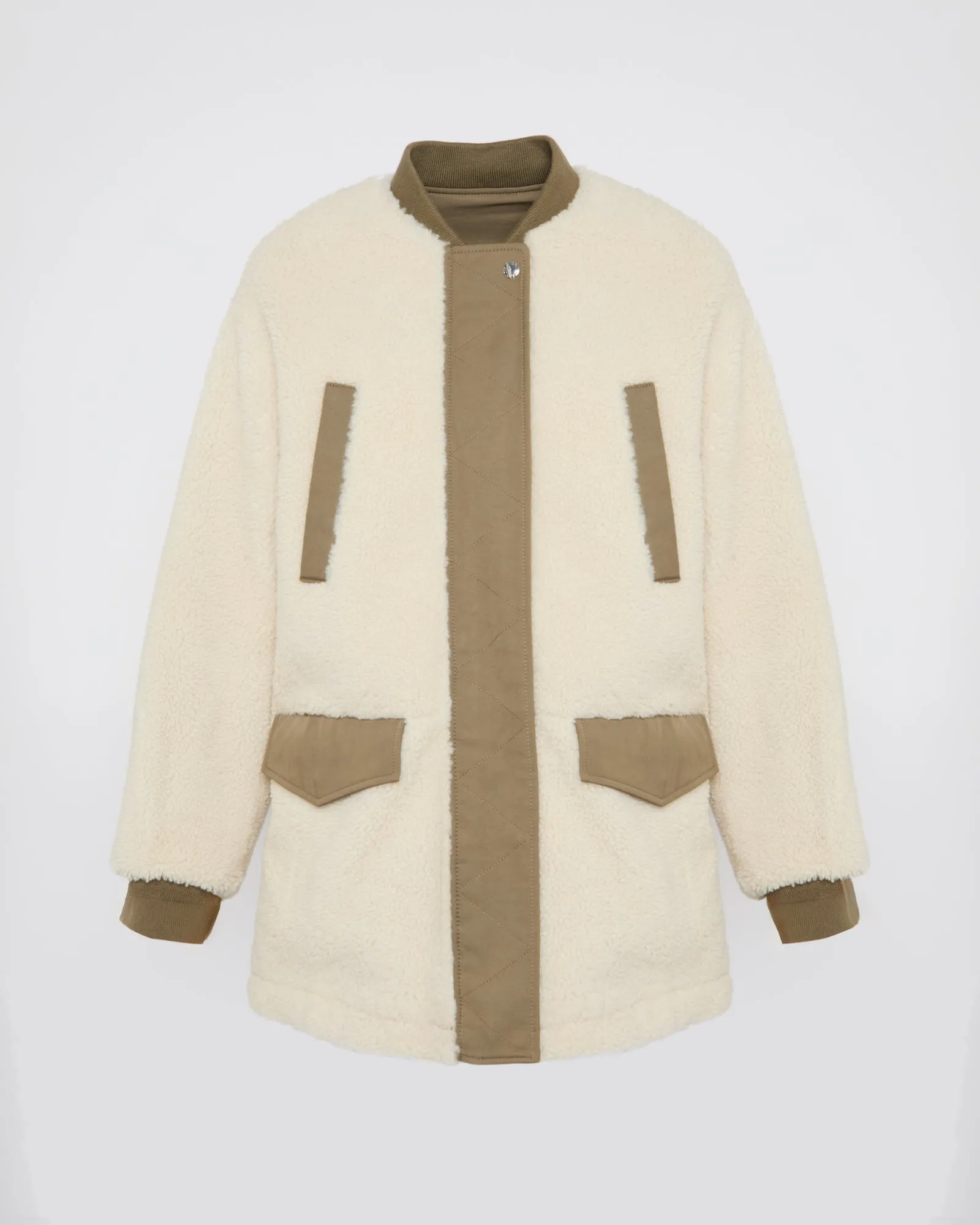 Teddy long en peau lainée réversible drill polycoton sold by Yves Salomon product image thumbnail 3