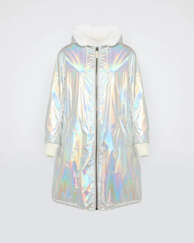 Manteau avec finition métalissée made by Yves Salomon