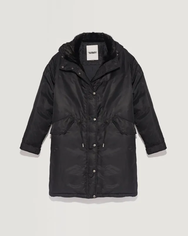 Parka bomber longue en tissu et fourrure de vison sold by Yves Salomon