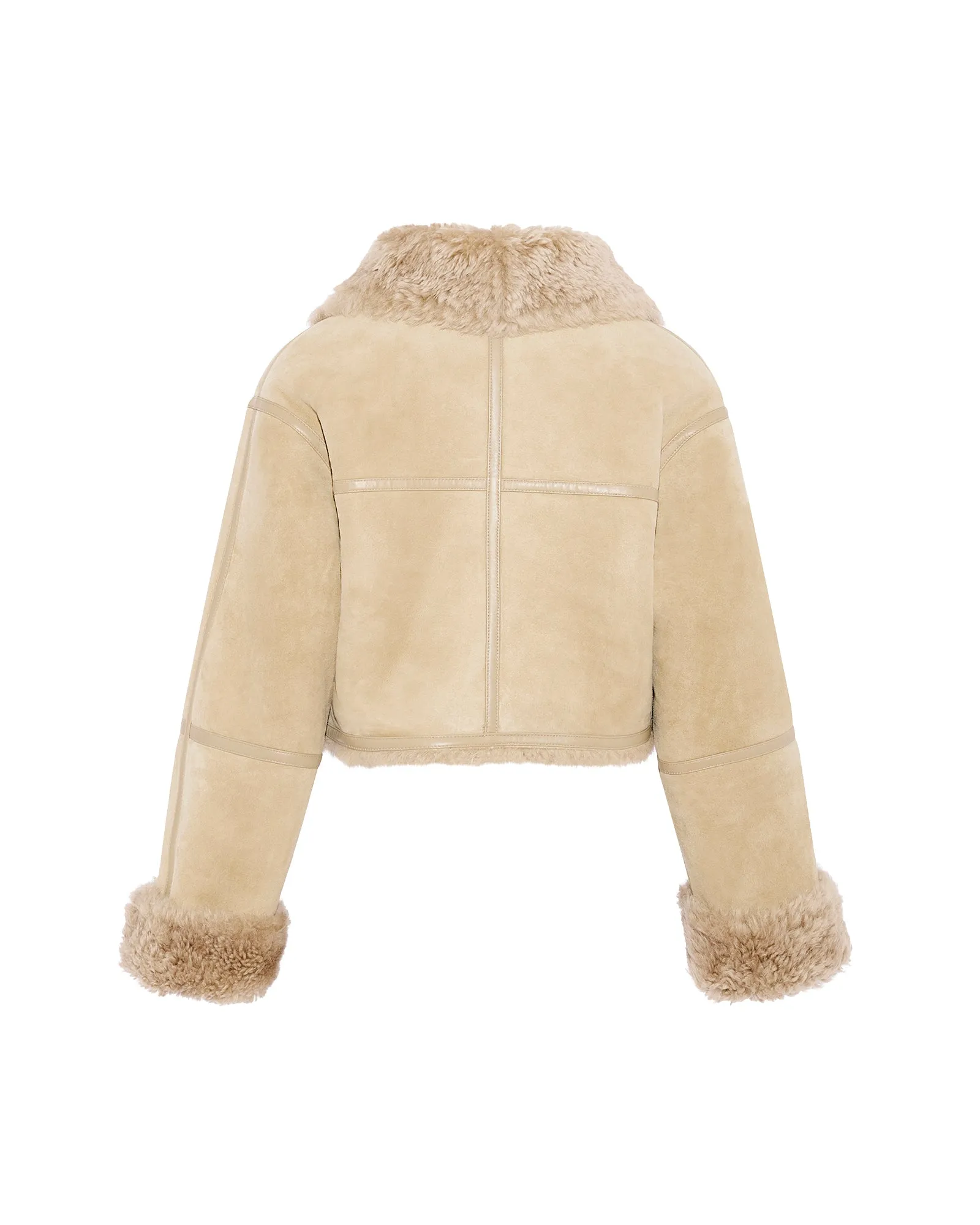 Veste croppée en agneau Mérinos suède sold by Yves Salomon product image thumbnail 2