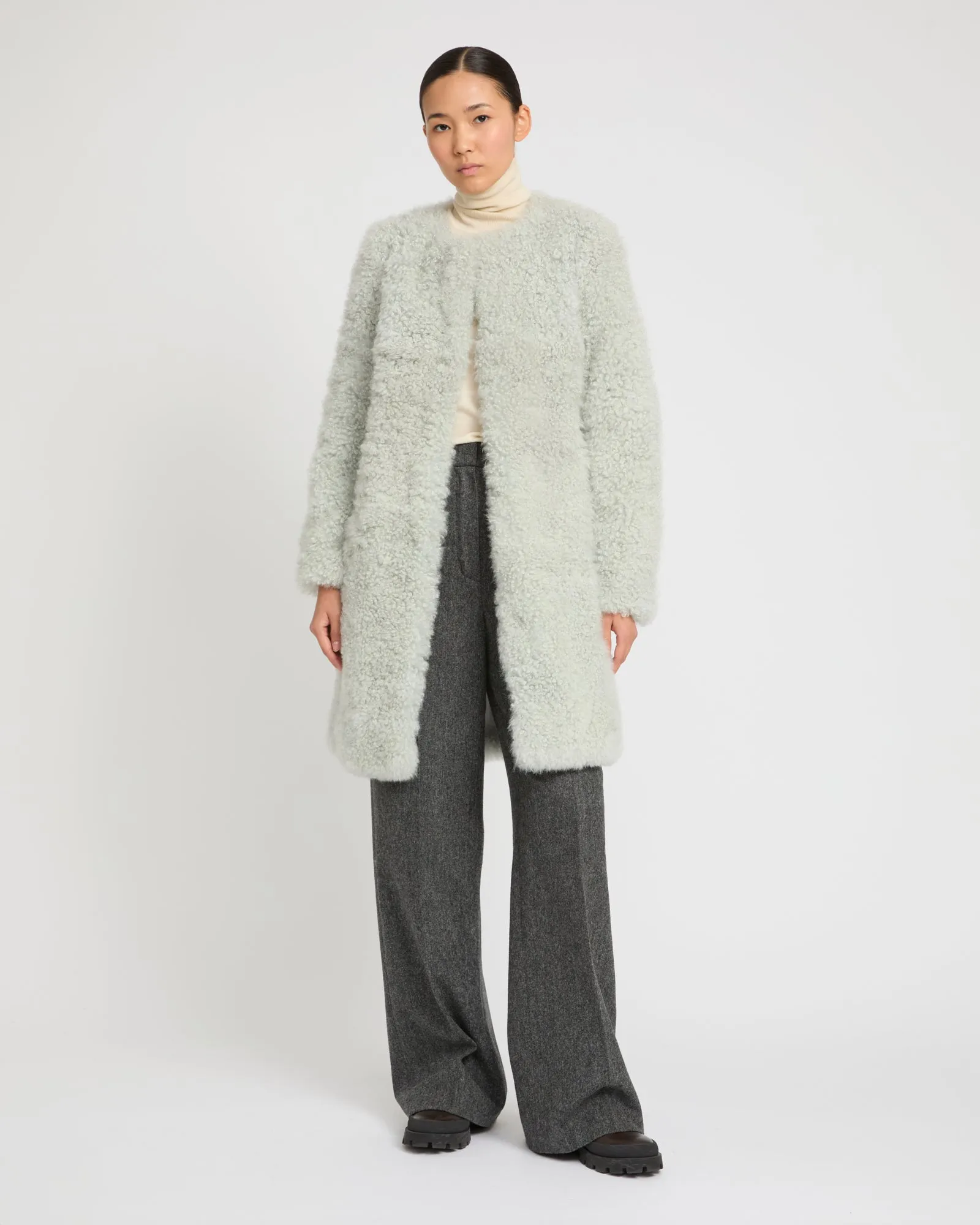 Manteau en maille mérinos et agneau sold by Yves Salomon product image thumbnail 3