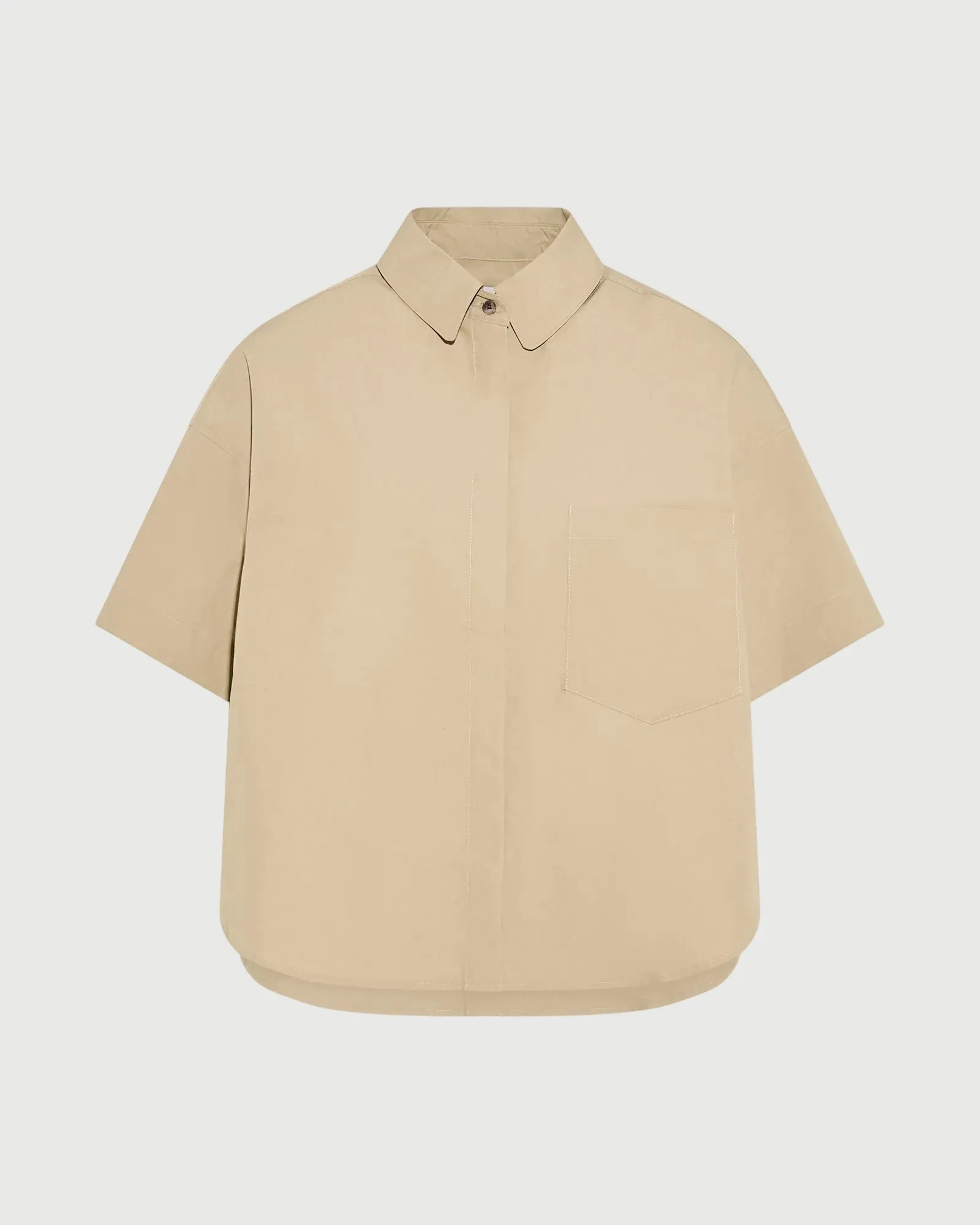 Chemise à manches courtes en popeline de coton sold by Yves Salomon product image thumbnail 3