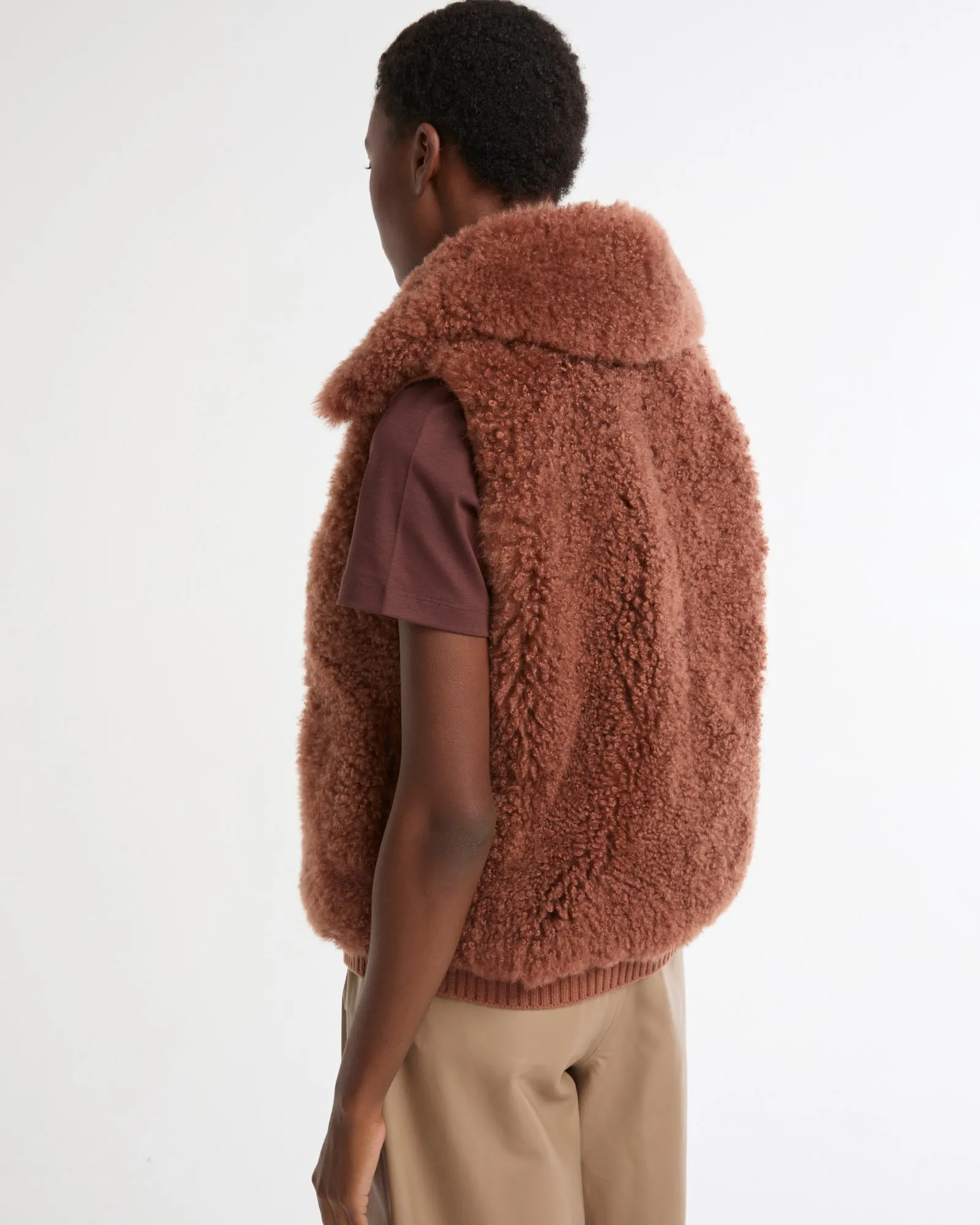 Gilet en cuir d'agneau cachemire et maille mérinos sold by Yves Salomon product image thumbnail 4