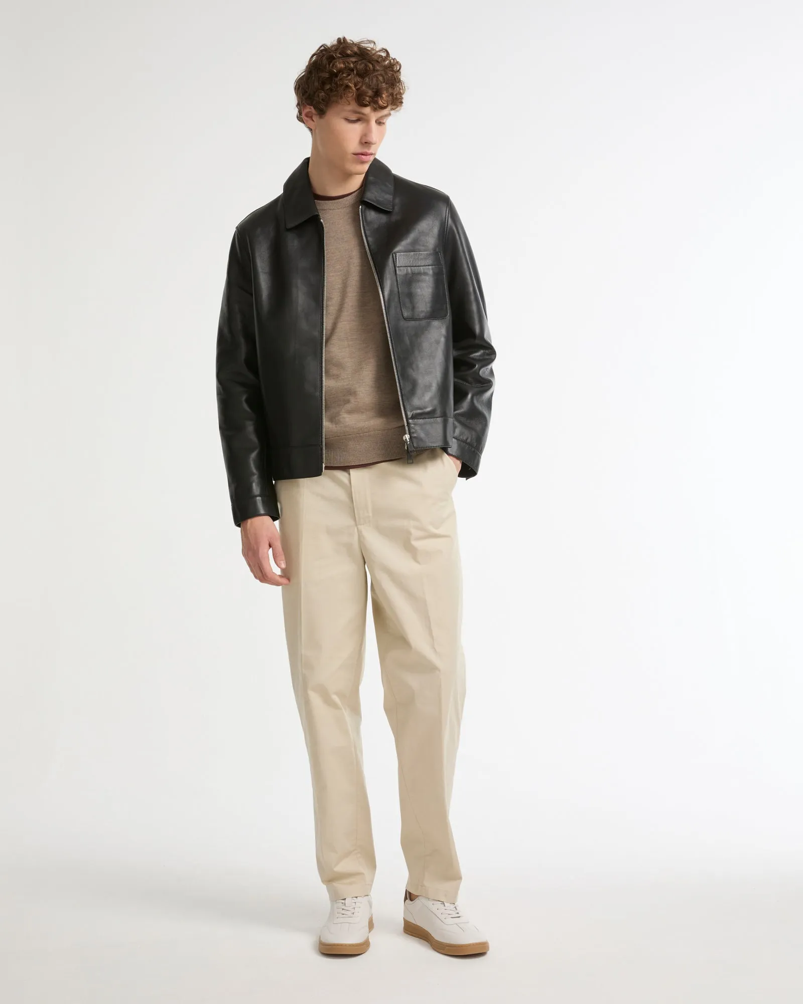 Veste en cuir d'agneau finition nappa sold by Yves Salomon product image thumbnail 2